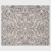 Black and Blush Pink Mehndi Paisley Indian Pattern Cadeaupapier (Vlak)