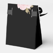 Black and Blush Pink Roses Chic Wedding Bedankdoosjes (Achterkant)