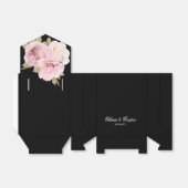 Black and Blush Pink Roses Chic Wedding Bedankdoosjes (Uitgevouwen)