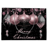 Black and blush roze kerst Baubles Ornaments Groot Cadeauzakje (Achterkant)