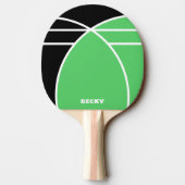 Black and Bright Green Personalized Tafeltennisbatje (Achterkant)