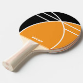 Black and Bright Orange Personalized Tafeltennisbatje (Voorkant Gekanteld)