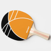 Black and Bright Orange Personalized Tafeltennisbatje (Zijkant)