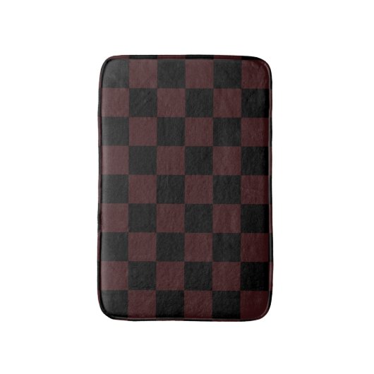 Black and Brown Checkered Bath Mat (Voorkant Verticaal)