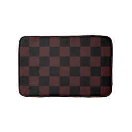 Black and Brown Checkered Bath Mat