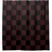 Black and Brown Checkered Shower Curtain Douchegordijn (Voorkant)