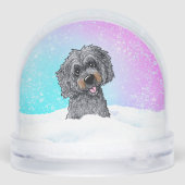 Black and Brown Goldendoodle  Sneeuwbol (Achterkant)