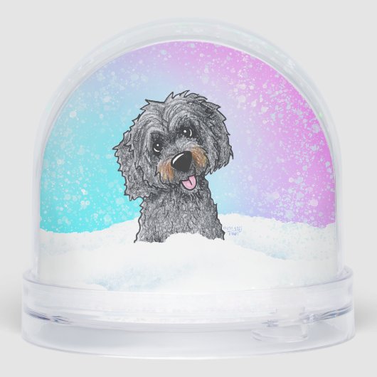 Black and Brown Goldendoodle  Sneeuwbol (Achterkant)