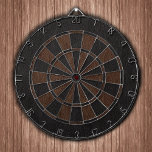 Black and Brown Leather Print Dartbord<br><div class="desc">Black and brown leather textured dart board.</div>