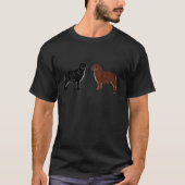 Black and Brown Newfoundland Dogs T-shirt (Voorkant)