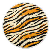 Black and Brown Tiger Stripes Pattern Keramische Knop (Voorkant)