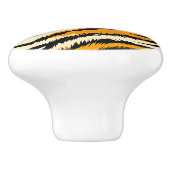 Black and Brown Tiger Stripes Pattern Keramische Knop (Zijkant)