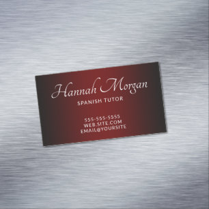 Black and Burgundy Elegant Ombre Magnetisch Visitekaartje