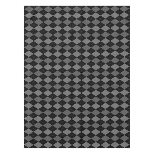 Black and Charcoal Gray Argyle Pattern Tafelkleed (Voorkant)
