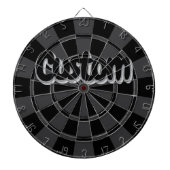 Black And Charcoal Gray Custom Text Dartbord (Voorkant)