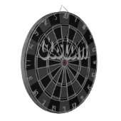 Black And Charcoal Gray Custom Text Dartbord (Voorkant Links)