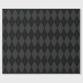 Black and Charcoal Gray Diamond Argyle Pattern Cadeaupapier (Vlak)