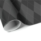 Black and Charcoal Gray Diamond Argyle Pattern Cadeaupapier (Rol Hoek)