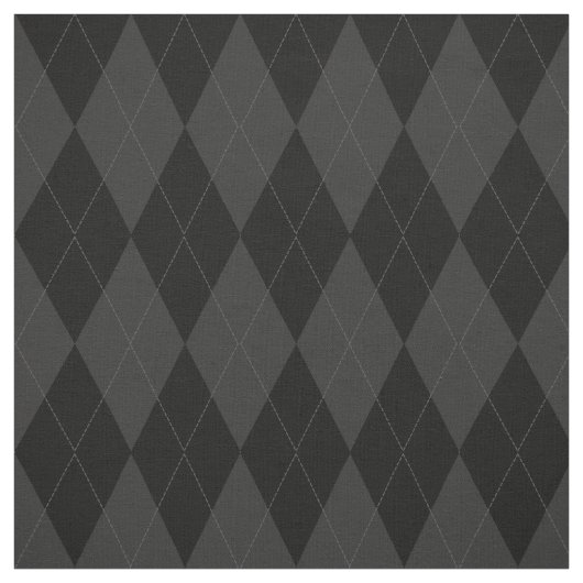 Black and Charcoal Gray Diamond Argyle Pattern Stof (Swatch)