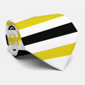 Black and Citrine Stripes Pattern Modern White Stropdas (Opgerold)