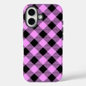 Black and Coral Checked Case-Mate iPhone Case (Achterkant)