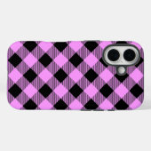 Black and Coral Checked Case-Mate iPhone Case (Achterkant (horizontaal))