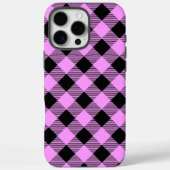 Black and Coral Checked Case-Mate iPhone Case (Achterkant)