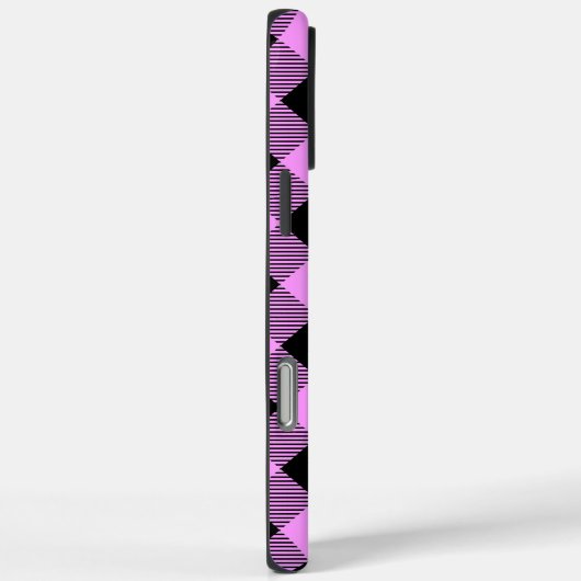 Black and Coral Checked Case-Mate iPhone Case (Achterkant / Rechts)