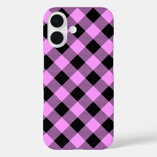Black and Coral Checked Case-Mate iPhone Case (Achterkant)