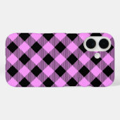 Black and Coral Checked Case-Mate iPhone Case (Achterkant (horizontaal))