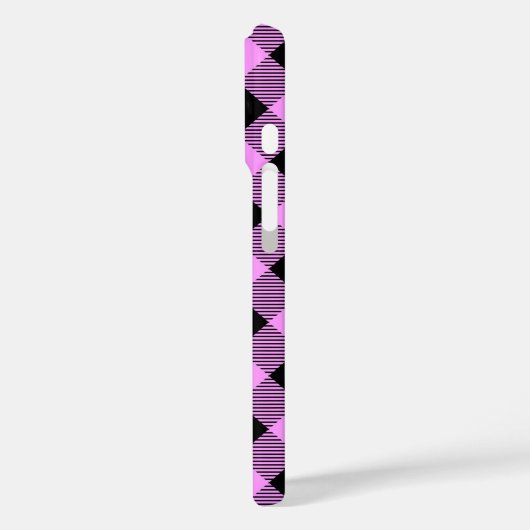 Black and Coral Checked Case-Mate iPhone Case (Achterkant / Links)