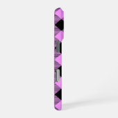 Black and Coral Checked iPhone Hoesje (Rechterkant)