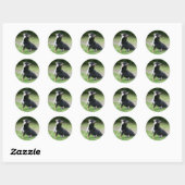 Black and Cream Chihuahua Ronde Sticker (Vel)