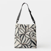 Black and Cream Floral Crossbody Tas (Achterkant)