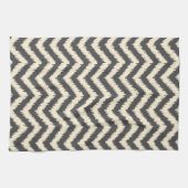 Black and Cream Ikat Chevron Theedoek (Horizontaal)