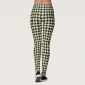 Black and Cream Pied De Poule Houndstooth Leggings (Achterkant)