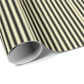 Black and Cream Pinstripe Wedding Elegant Cadeaupapier (Rol Hoek)