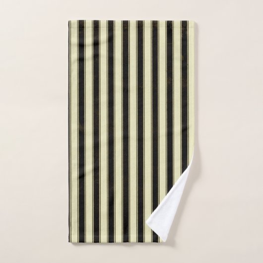Black and Cream Pinstripe Wedding Elegant Handdoek (Handdoek)