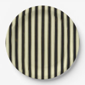 Black and Cream Pinstripe Wedding Elegant Throw P Papieren Bordje (Voorkant)