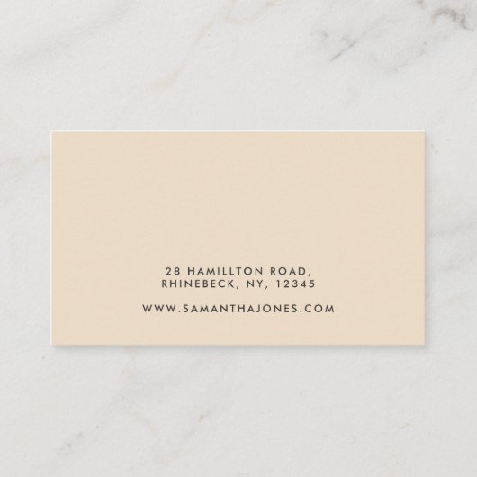 Black and Cream Retro Bold Fun Visitekaartje (Achterkant)