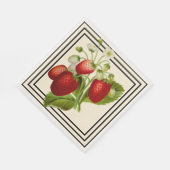 Black and Cream Strawberry Wedding Napkins Servet (Hoek)