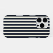 Black and Cream Striped Phone Case iPhone Hoesje (Achterkant horizontaal)