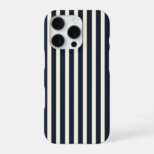 Black and Cream Striped Phone Case iPhone Hoesje (Achterkant)
