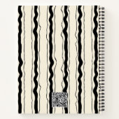 Black and Cream Stripes Fun Simple Elegant Custom Notitieboek (Achterkant)