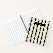 Black and Cream Stripes Fun Simple Elegant Custom Notitieboek (Binnen)