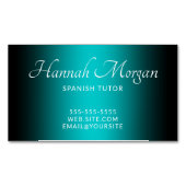 Black and Dark Turquoise Elegant Ombre Magnetisch Visitekaartje (Voorkant)