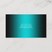 Black and Dark Turquoise Elegant Ombre Visitekaartje (Achterkant)