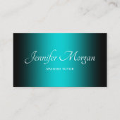 Black and Dark Turquoise Elegant Ombre Visitekaartje (Voorkant)