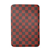 Black and Deep red checkerboard pattern Badmat (Voorkant Verticaal)