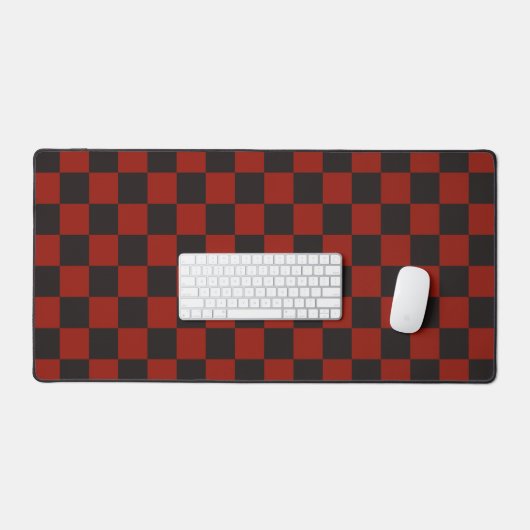 Black and Deep red checkerboard pattern Bureaumat (Keyboard & Muis)